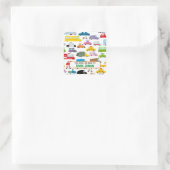 Op maat gemaakte kleurrijke auto naam boekplaat vierkante sticker (Tas)