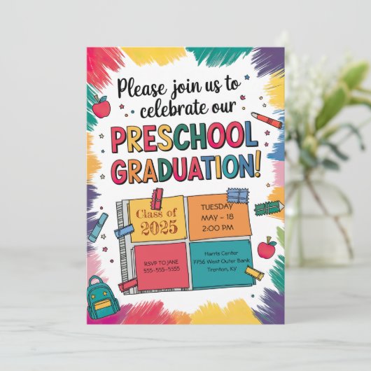 Op maat gemaakte kleurrijke notitieboekje peutersc kaart (Staand voorkant)