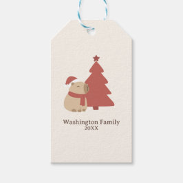 Op maat gemaakte knusse capybara kerst cadeaulabel