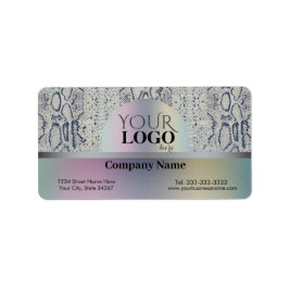 Op maat gemaakte koele grijze slangenhuid dierenpr etiket