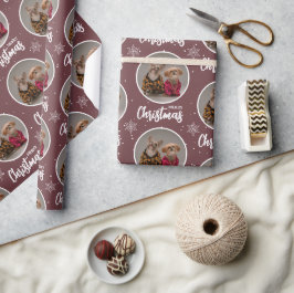Op maat gemaakte koffie Prettig kerstfeest Eén cir Cadeaupapier