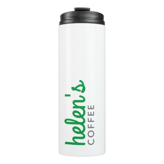 Op maat gemaakte koffiescript Kelly Green Reistumb Thermosbeker (Voorkant)