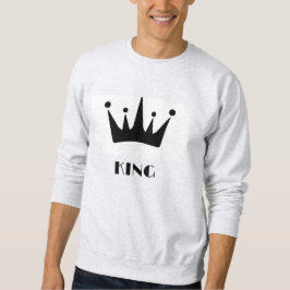 Op maat gemaakte Koning Tekst Zwarte Kleur Kroon A Trui