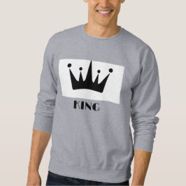 Op maat gemaakte Koning Tekst Zwarte Kroon Afbeeld Trui