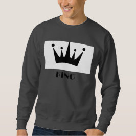 Op maat gemaakte Koning Tekst Zwarte Kroon Afbeeld Trui