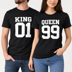 Op maat gemaakte koninginnen-matching jersey T-shi T-shirt