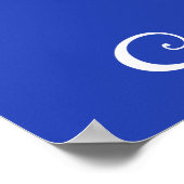 Op maat gemaakte koningsblauwe huwelijksreceptie b poster (Hoek)