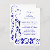 Op maat gemaakte koningsblauwe wervelingen ontvang kaart (Voorkant / Achterkant)