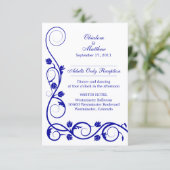 Op maat gemaakte koningsblauwe wervelingen ontvang kaart (Staand voorkant)