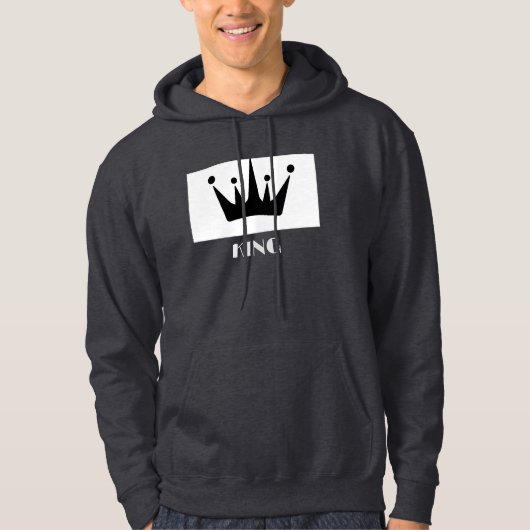 Op maat gemaakte koningstekst kroon afbeelding hoo hoodie (Voorkant)