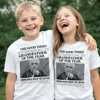 Op maat gemaakte kranten-shirt, Grootvader van het T-shirt