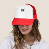 Op maat gemaakte kroonafbeelding Queen tekst naam Trucker Pet (In situ)