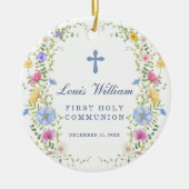 Op maat gemaakte kruisdoopornamenten cadeau keramisch ornament (Voorkant)