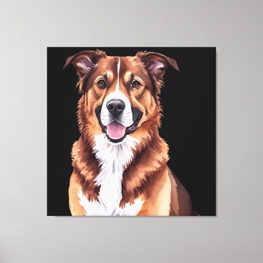 Op maat gemaakte kussen met huisdierportret – Wate Canvas Afdruk (Voorkant)