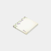 Op maat gemaakte lavendel bloemenaquarel plakbrief post-it® notes (Schuin)