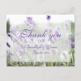 Op maat gemaakte lavendel bohemien bedankkaartjes briefkaart