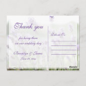 Op maat gemaakte lavendel bohemien bedankkaartjes briefkaart (Achterkant)