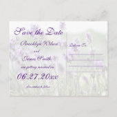 Op maat gemaakte lavendel bohemien save the date a aankondigingskaart (Achterkant)