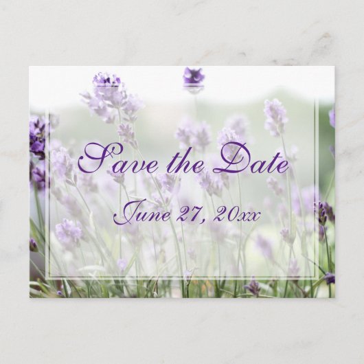 Op maat gemaakte lavendel bohemien save the date a aankondigingskaart (Voorkant)