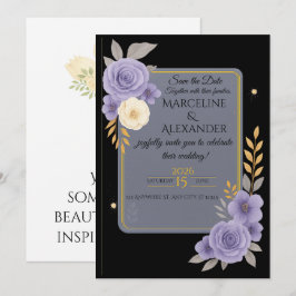 Op maat gemaakte lavendel & leigrijze elegante uit kaart