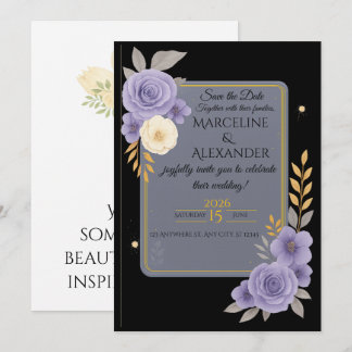 Op maat gemaakte lavendel & leigrijze elegante uit kaart