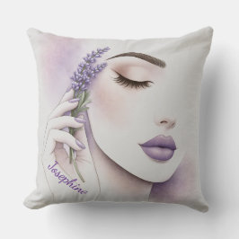 Op maat gemaakte lavendel paarse vrouw elegante sc kussen