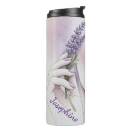 Op maat gemaakte lavendel paarse vrouw elegante sc thermosbeker