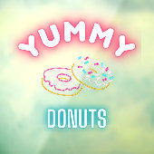 Op maat gemaakte Lekkere Strooidonuts Nabootsende  Raamsticker (Vel 3)