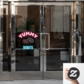 Op maat gemaakte Lekkere Strooidonuts Nep Neonlich Raamsticker (Kantoordeur)