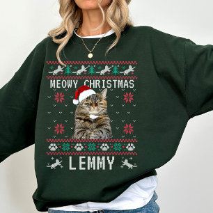 Op maat gemaakte lelijke kerst sweatshirt met katt