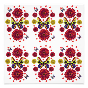 Op maat gemaakte Lente Vlinder Bloemen Cadeau Foto Afdruk