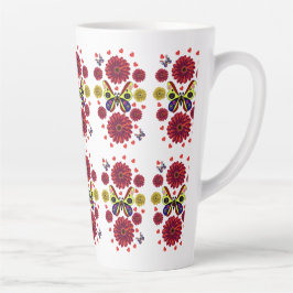 Op maat gemaakte Lente Vlinder Bloemengeschenk Latte Mok