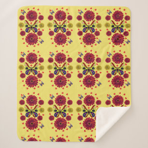 Op maat gemaakte Lente Vlinder Bloemengeschenk Sherpa Deken