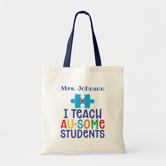 Op maat gemaakte leraar autisme tote bag (Voorkant)