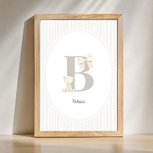 Op maat gemaakte letter B kinderkamer muurkunst - Poster