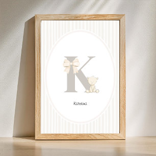 Op maat gemaakte letter K-kinderkamer muurkunst - Poster