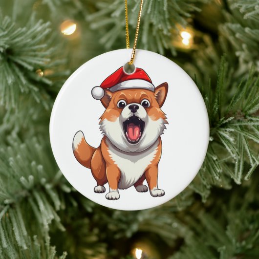 Op maat gemaakte leuke Shiba Inu hond Keramisch Ornament (Boom)
