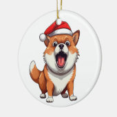 Op maat gemaakte leuke Shiba Inu hond Keramisch Ornament (Links)