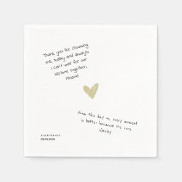 Op maat gemaakte liefdesbrief handgeschreven type- servet