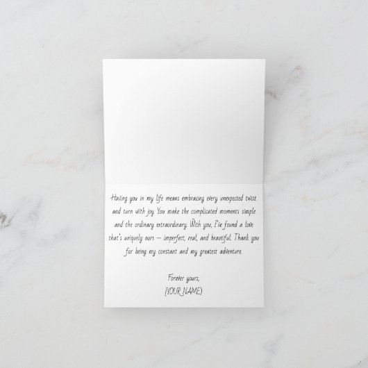 Op maat gemaakte liefdesbrief wenskaart kaart (Binnen)