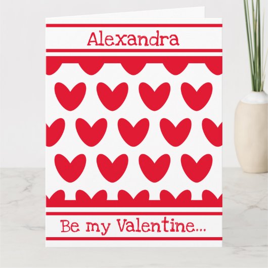 Op maat gemaakte liefdeshart Valentijnskaart Kaart (Voorkant)