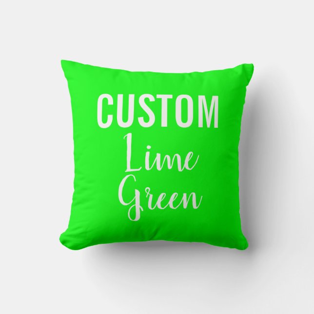 Op maat gemaakte LIME GROENE Worpkussen Kussen (Voorkant)