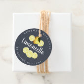 Op Maat Gemaakte Limoncello Donkerblauwe Fles Bedankjes Labels (In situ)