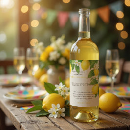 Op maat gemaakte limoncello fleslabel voor verjaar wijn etiket