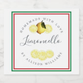 Op maat gemaakte Limoncello Italiaanse driekleurig Likeurfles Etiket (Enkel label)