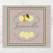 Op Maat Gemaakte Limoncello Italiaanse Driekleurig Likeurfles Etiket (Enkel label)