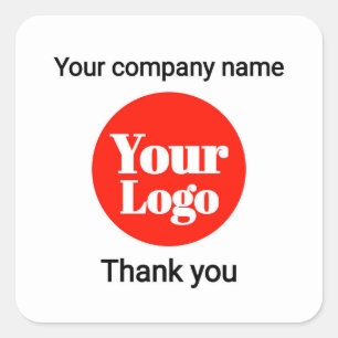 Op maat gemaakte logo bedankstickers voor zakelijk vierkante sticker