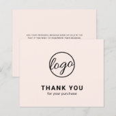 Op maat gemaakte logo Blush Roze Budget Bedanktkaa (Voorkant / Achterkant)