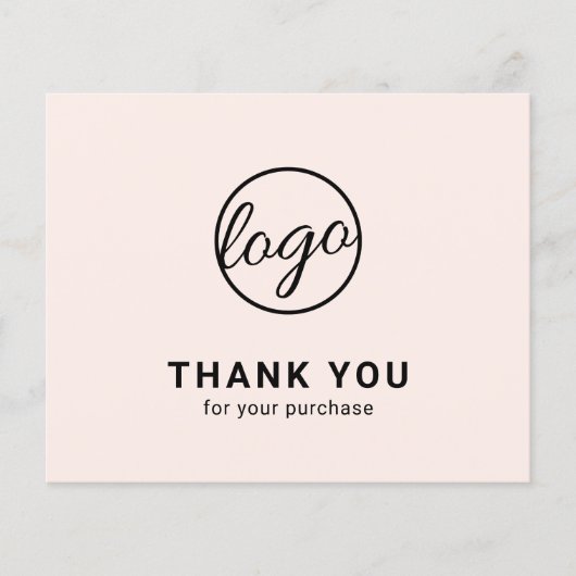 Op maat gemaakte logo Blush Roze Budget Bedanktkaa (Voorkant)