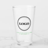 Op maat gemaakte logo en tekst bierglazen glas (Voorkant)